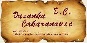 Dušanka Čakaranović vizit kartica